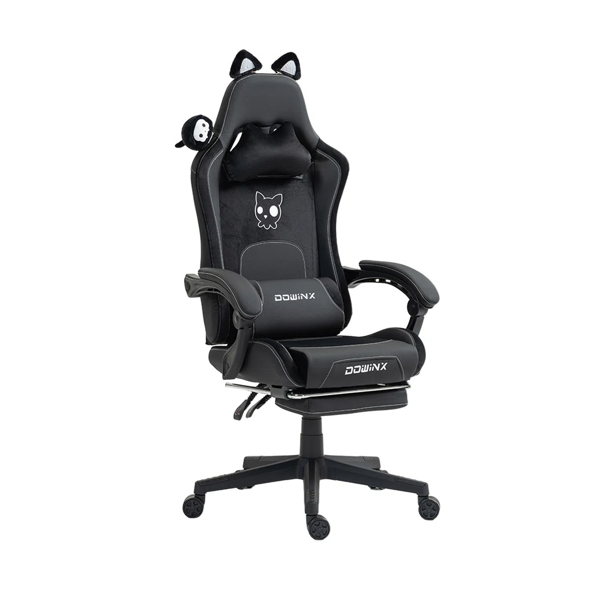 Adjustable Reclining Ergonomic Leather Swiveling PC & Racing Game Chair with Footrest