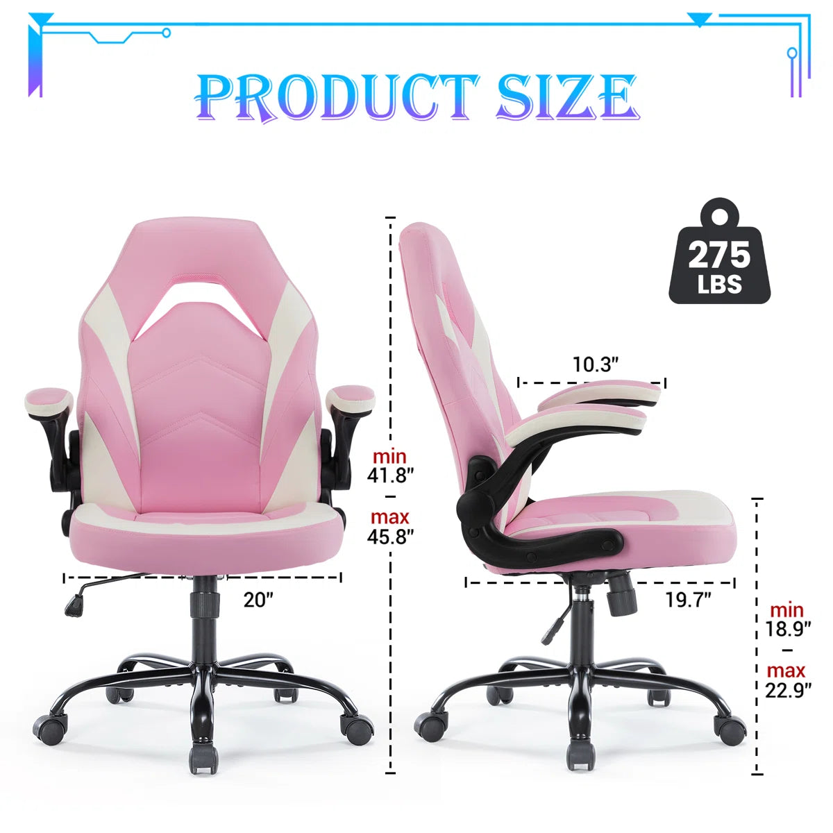 Inbox Zero Denesha Adjustable Reclining Ergonomic Faux Leather Swiveling PC & Racing Game Chair