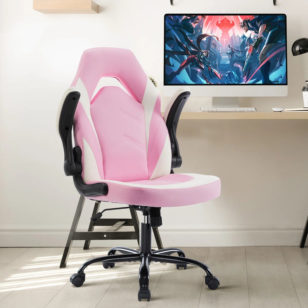 Inbox Zero Denesha Adjustable Reclining Ergonomic Faux Leather Swiveling PC & Racing Game Chair