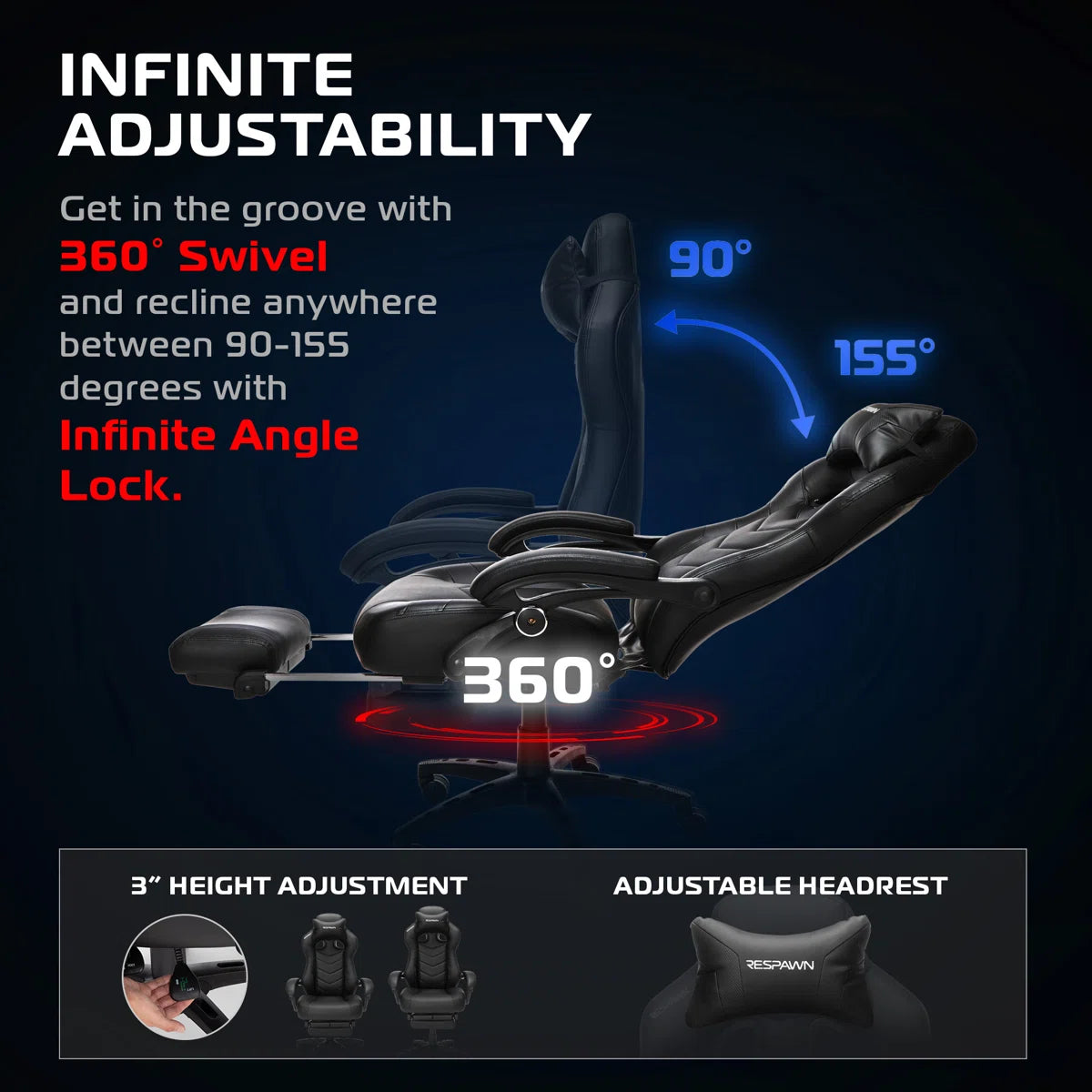 110 Pro Ergonomic Gaming Chair with Footrest for Adults