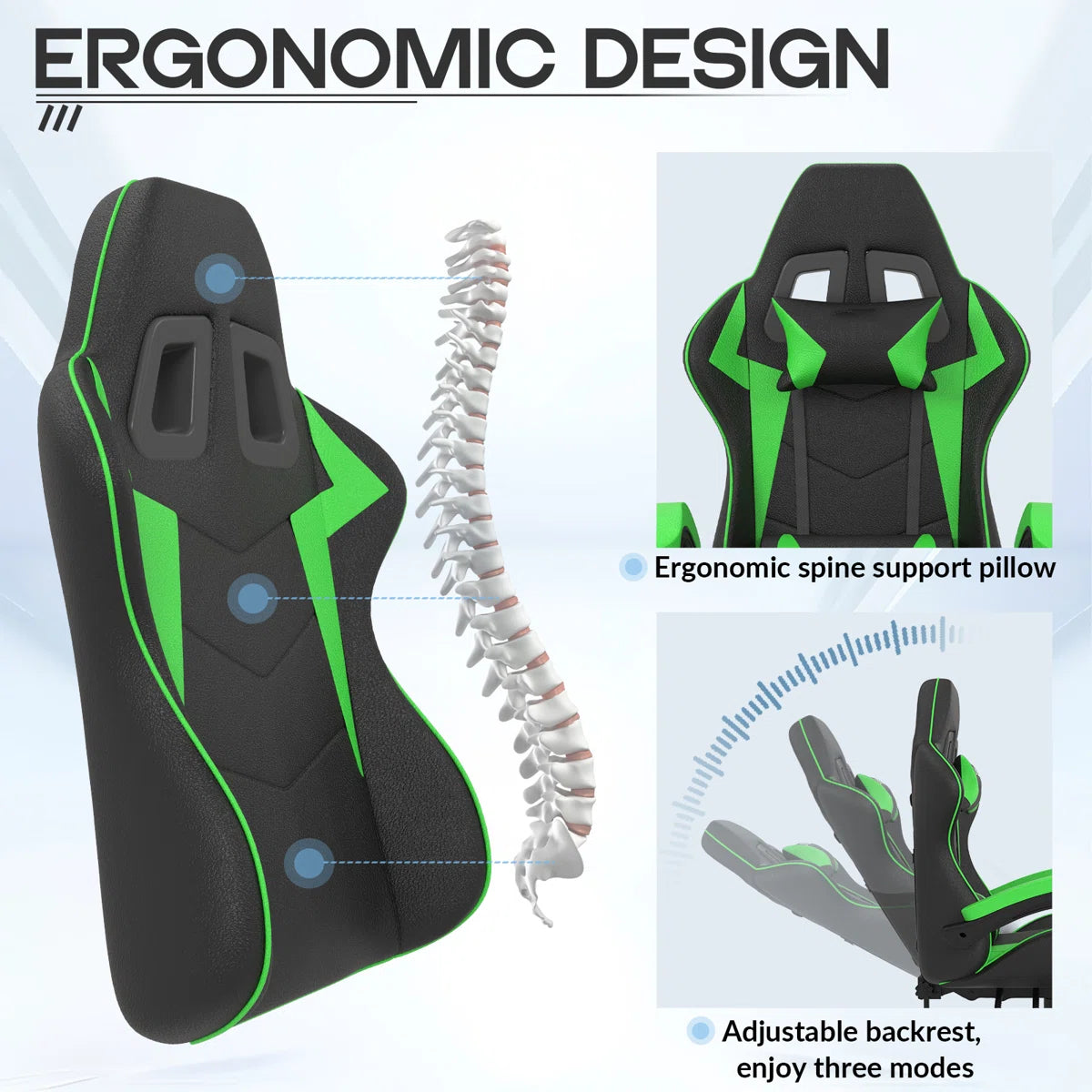 Stephen Adjustable Reclining Ergonomic Swiveling PC & Racing Game Chair